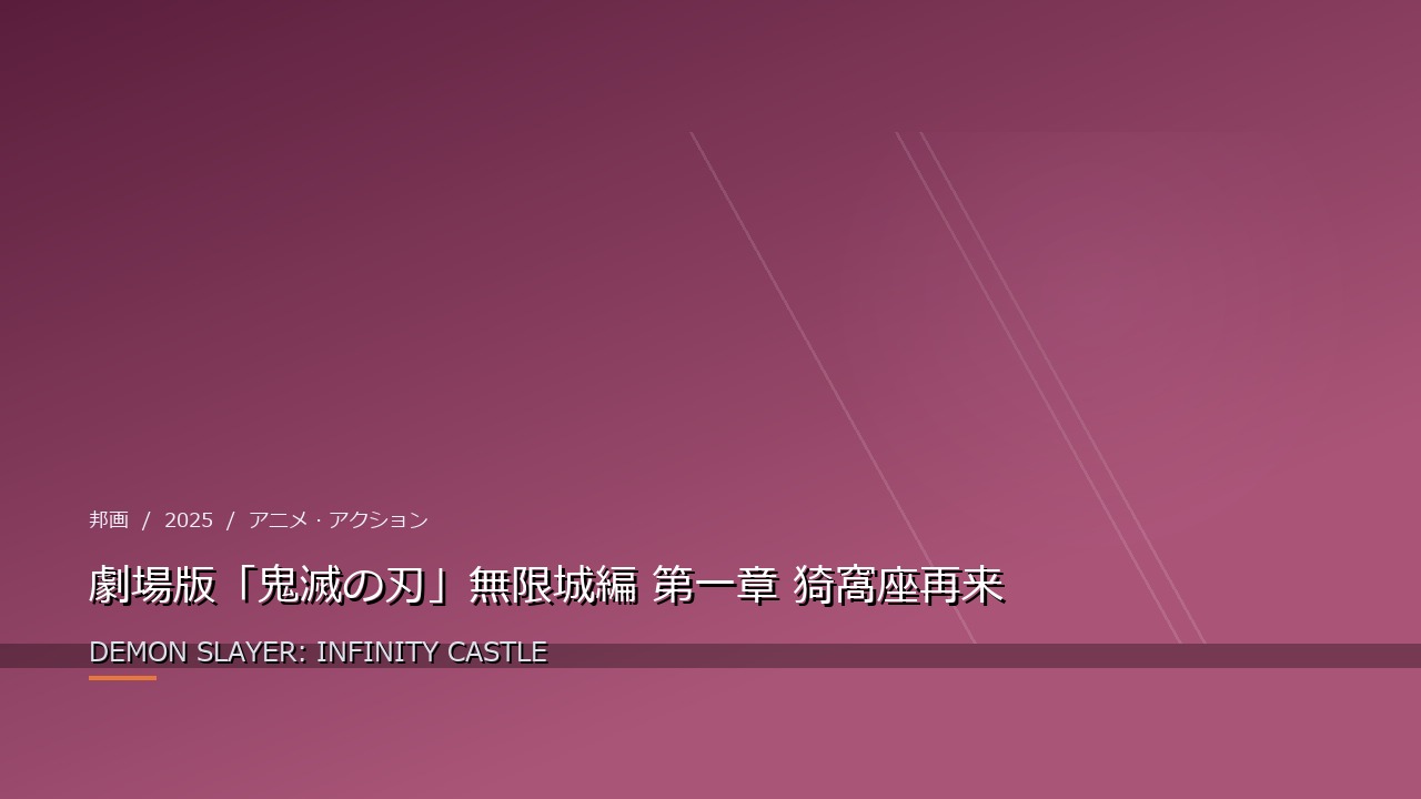 劇場版「鬼滅の刃」無限城編 第一章 猗窩座再来（2025年）