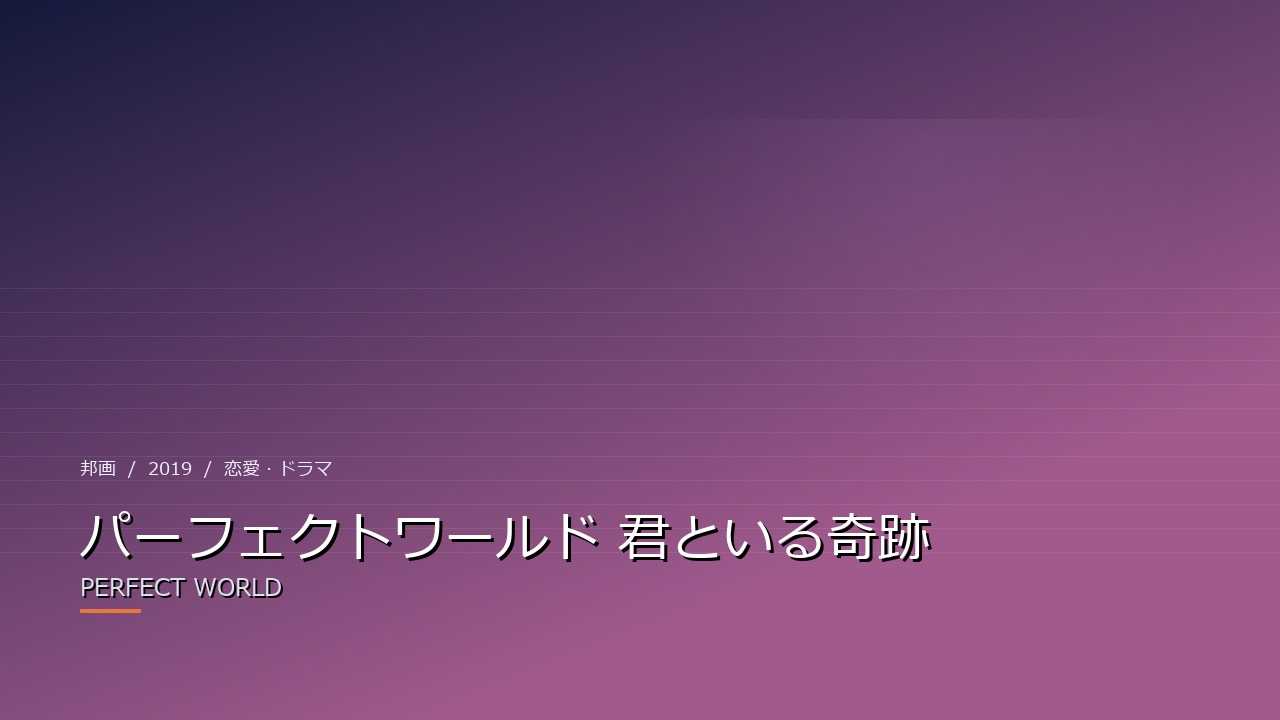 パーフェクトワールド 君といる奇跡(2019年・邦画)のイメージ