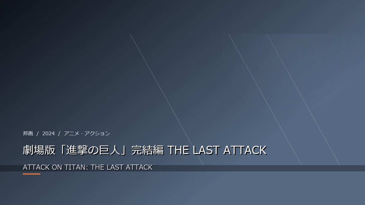 劇場版「進撃の巨人」完結編 THE LAST ATTACK（2024年・邦画）のイメージ